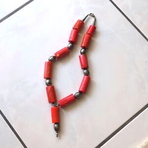 Vintage heavy coral necklace